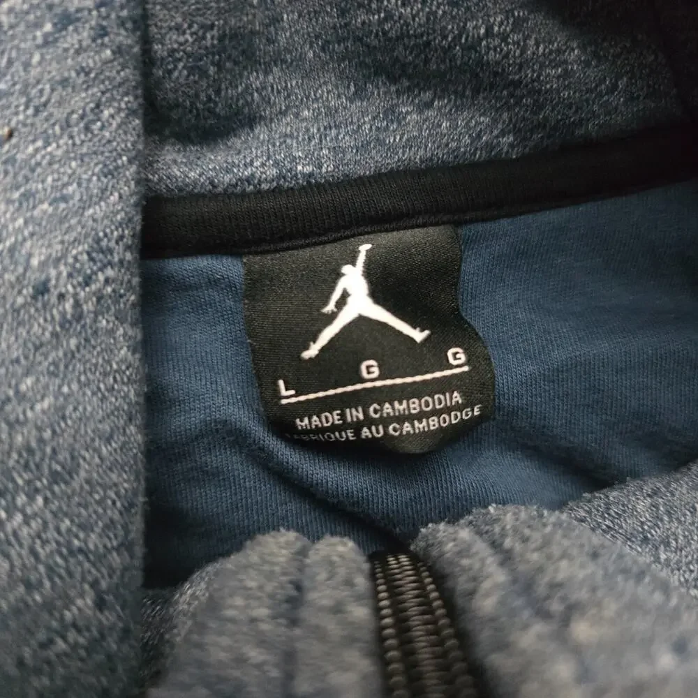 Jordan full zip sweater hoodie blue mens Large 5342‎